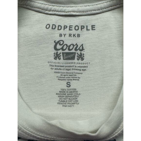 Odd People RKB Coors Beer Banquet Crew Neck T-Shirt Rodeo Cowgirl Women S  White - Picture 5 of 6